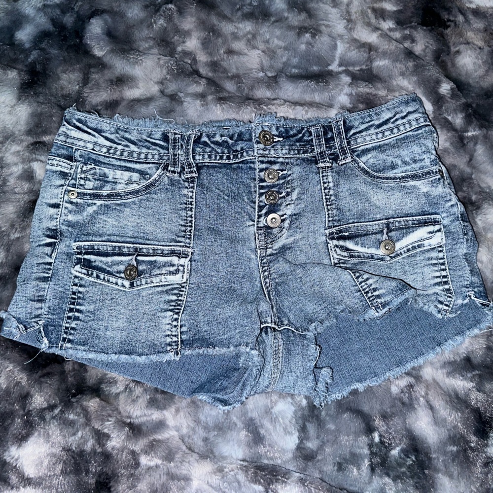 Lei Ashley Lowrise Distressed Denim Shorts